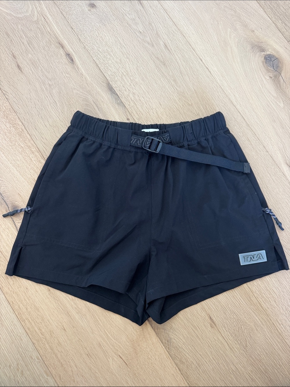 TNA Black Performance Elastic-Waist Shorts